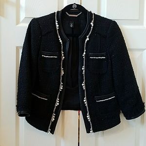 White House Black Market jacket with pearl detail